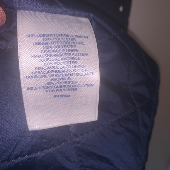 Lands’ End Blue and White Trench Jacket - Picture 6 of 7